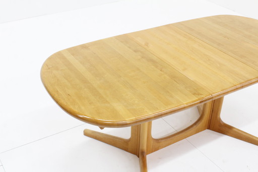 Vintage Danish Oval Extendable Dining Table Solid Wood