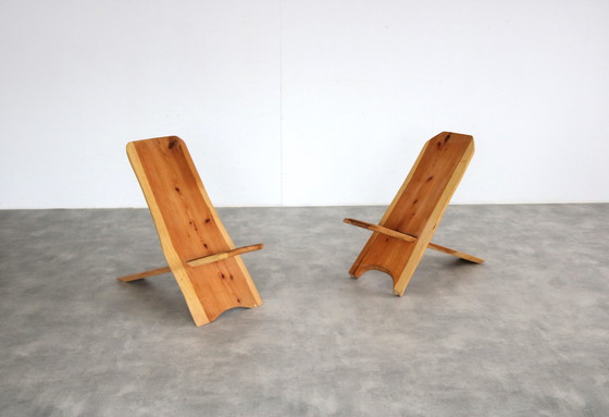 Image 1 of 2x chaises à palabre brutalistes