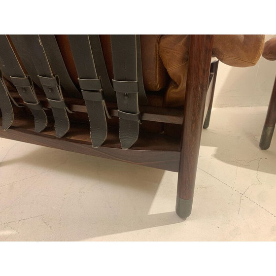 Image 1 of Pair of mid-century cognac leather armchairs by Carlo de Carli , Italy 1960s