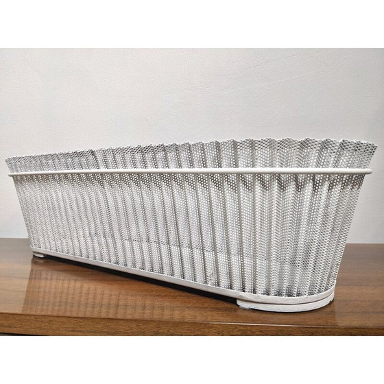 Image 1 of Vintage planter in white perforated sheet metal by Mathieu Matégot, 1960s