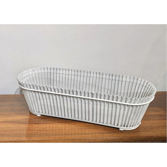 Image 1 of Vintage planter in white perforated sheet metal by Mathieu Matégot, 1960s