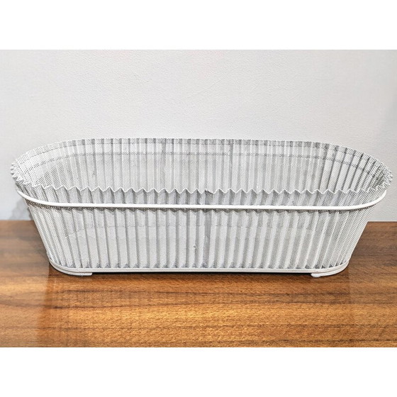 Image 1 of Vintage planter in white perforated sheet metal by Mathieu Matégot, 1960s