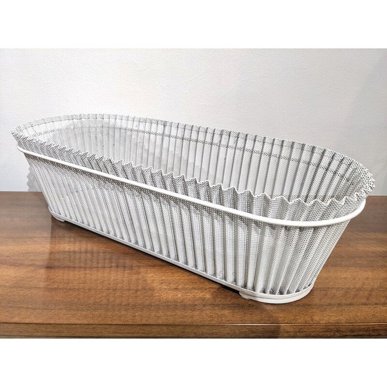 Image 1 of Vintage planter in white perforated sheet metal by Mathieu Matégot, 1960s