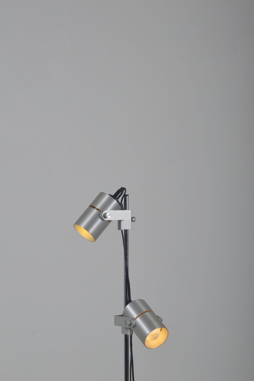 Danish floor lamp with 2 spots by J. Junge, 1970s