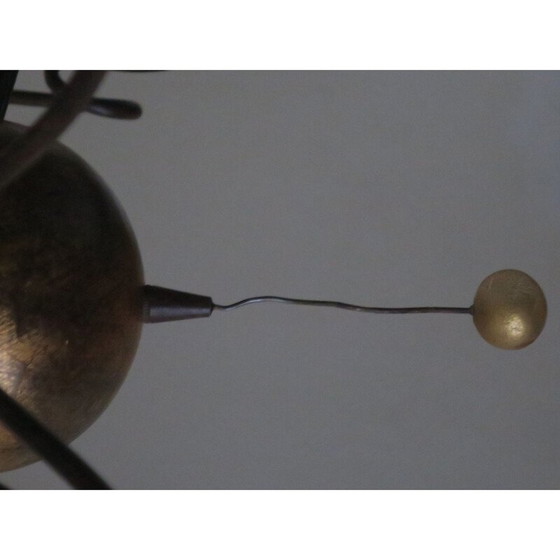 Image 1 of Vintage chandelier in gilded metal and murano glass by Jean-Francois Crochet for Terzani, Italy