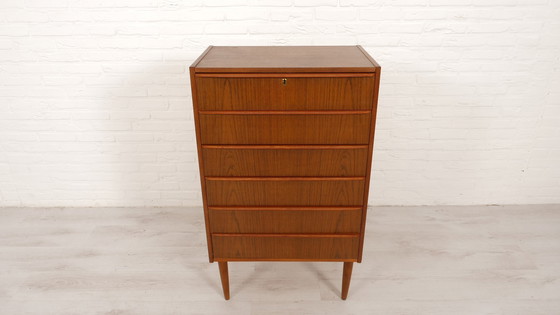 Image 1 of Vintage Danish Chest of Drawers | Teak | 6 Drawers | 104 Cm