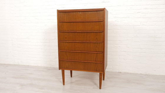 Image 1 of Vintage Danish Chest of Drawers | Teak | 6 Drawers | 104 Cm