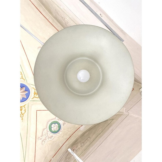 Image 1 of Vintage arc floor lamp in flexuble chrome and Carrara marble, Italy 1960