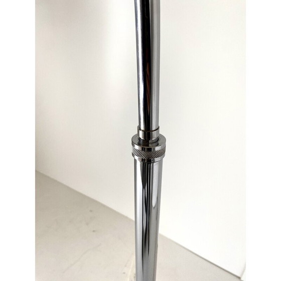 Image 1 of Vintage arc floor lamp in flexuble chrome and Carrara marble, Italy 1960