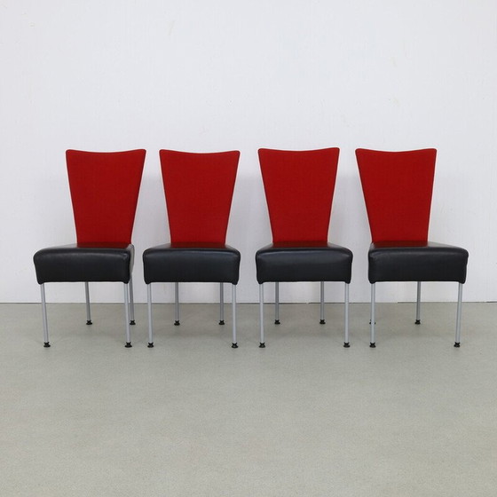 Image 1 of Set of 4 vintage two-tone dining chairs, 1980