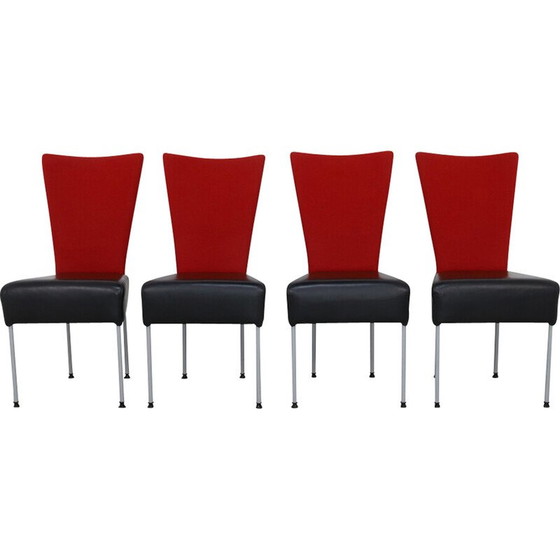 Image 1 of Set of 4 vintage two-tone dining chairs, 1980