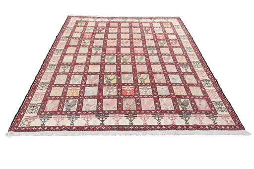 Verni silk kilim Persian rug - Ardebil kilim style