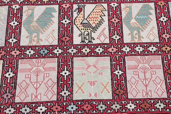 Image 1 of Verni silk kilim Persian rug - Ardebil kilim style