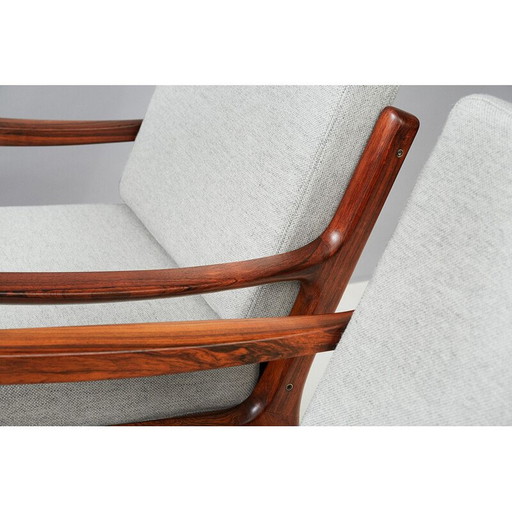 Pair of Vintage Rosewood Colonial Chairs by Ole Wanscher - 1940s