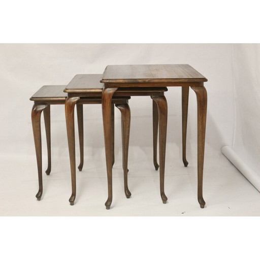 Vintage nesting tables in cherry wood, 1970