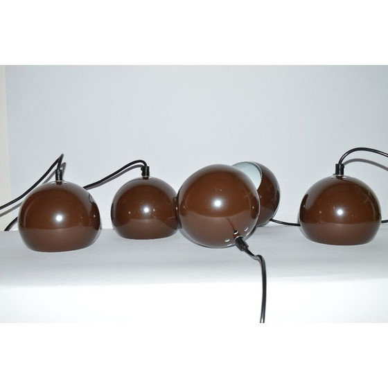 Image 1 of Brown vintage hanging lamp by E.S.Horn, Denmark 1970