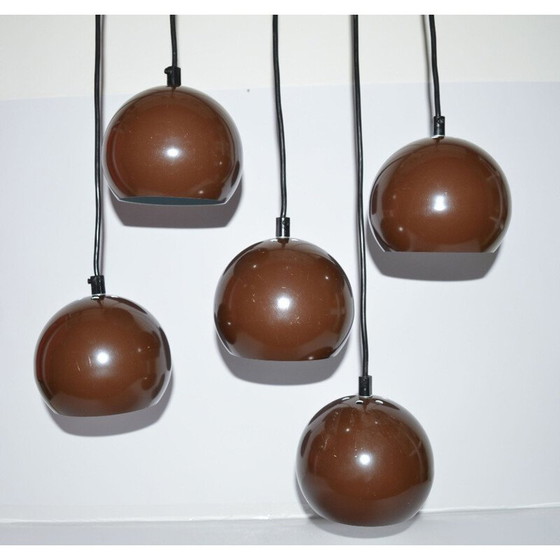 Image 1 of Brown vintage hanging lamp by E.S.Horn, Denmark 1970