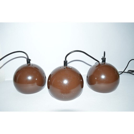 Image 1 of Brown vintage hanging lamp by E.S.Horn, Denmark 1970