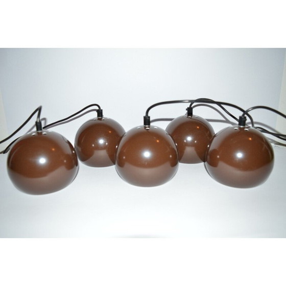 Image 1 of Brown vintage hanging lamp by E.S.Horn, Denmark 1970