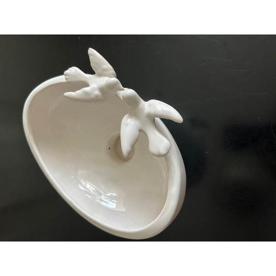Image 1 of Vintage glazed ceramic bird bowl, 1970