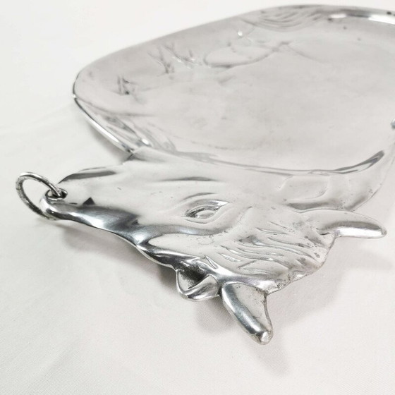 Image 1 of Vintage thick polished aluminum meal tray, Germany 1970