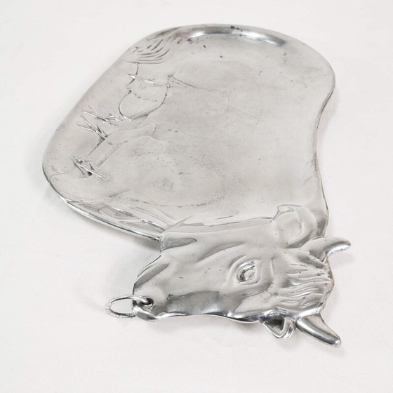 Image 1 of Vintage thick polished aluminum meal tray, Germany 1970