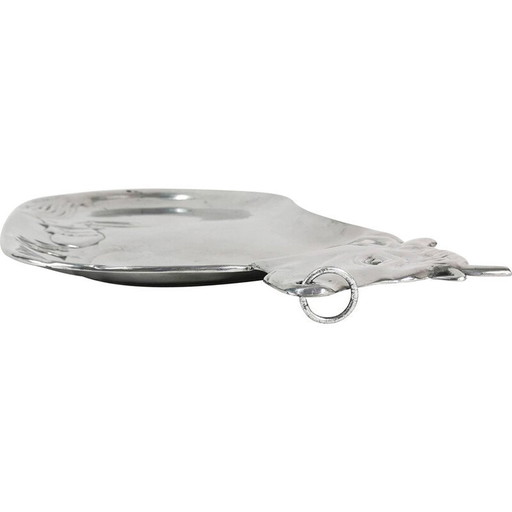 Bandeja vintage de aluminio pulido grueso, Alemania, 1970