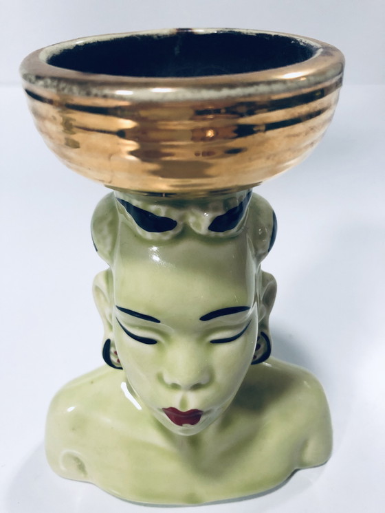 Image 1 of Candelabros africanistas antiguos • Cerámica esmaltada • 1950