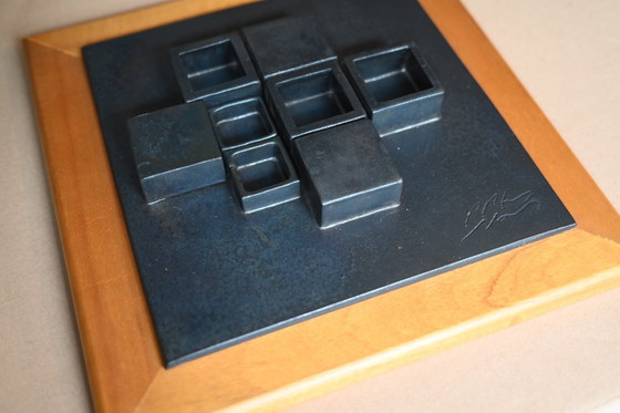 Image 1 of Cubist art object made of terracotta - Relief - 70s - Signed