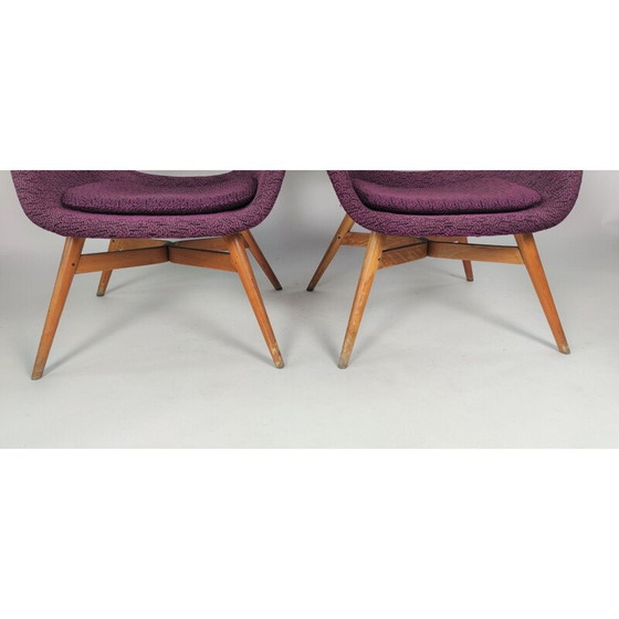 Image 1 of Pair of vintage shell armchairs by M. Navratil for Vertex, Czechoslovakia 1960