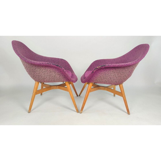 Image 1 of Pair of vintage shell armchairs by M. Navratil for Vertex, Czechoslovakia 1960