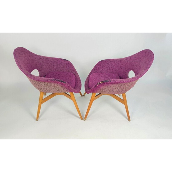 Image 1 of Pair of vintage shell armchairs by M. Navratil for Vertex, Czechoslovakia 1960