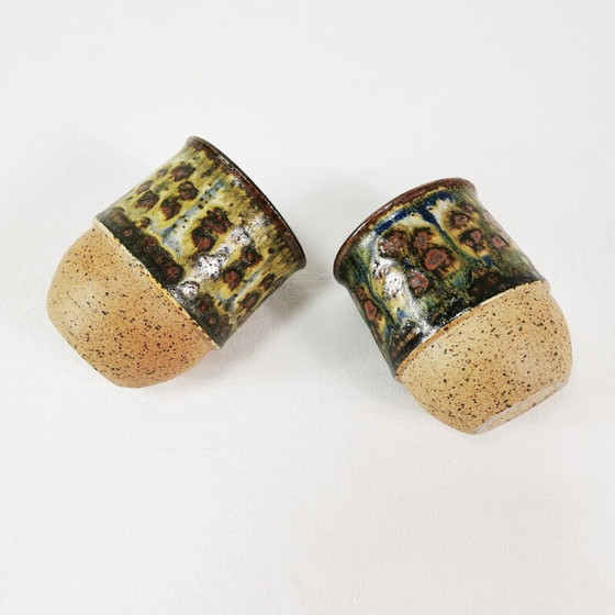 Image 1 of Pair of vintage ceramic cups for Bornholm, Denmark 1960