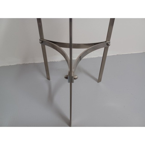 Image 1 of Vintage smoked glass and metal side table, 1970