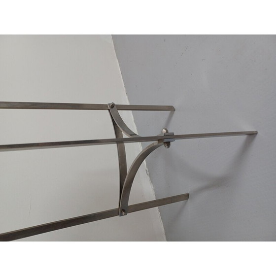 Image 1 of Vintage smoked glass and metal side table, 1970