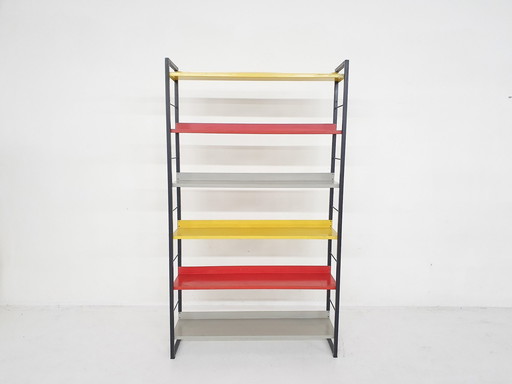 A. D. Dekker For Tomado Free Standing Metal Book Shelves, The Netherlands  50'S 