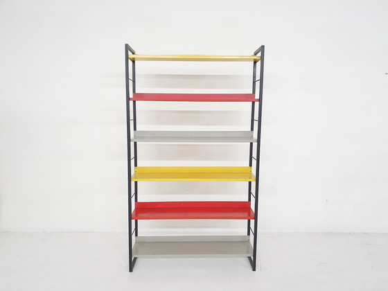 Image 1 of A. D. Dekker For Tomado Free Standing Metal Book Shelves, The Netherlands  50'S 