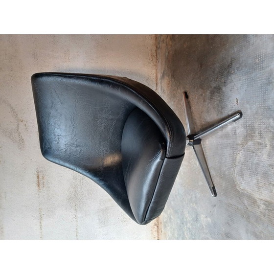Image 1 of Vintage swivel chair in black, 1970s