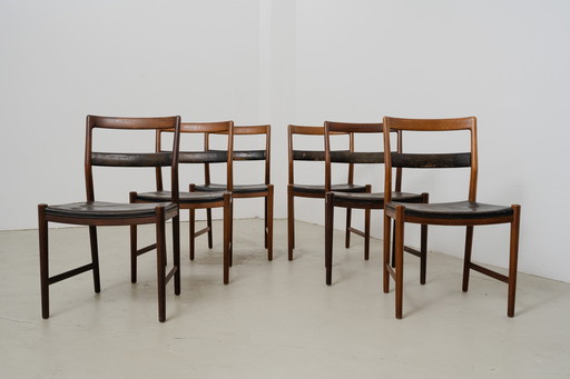 6x dining chairs by Helge Vestergaard Jensen, manufactured by Peder Pedersen