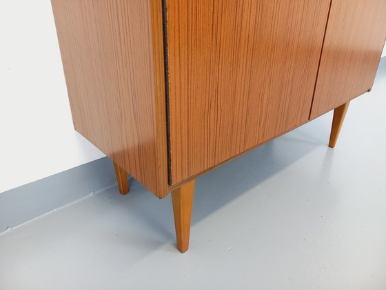 Image 1 of Libreria contenitore vintage in stile scandinavo in melamina e teak degli anni '60