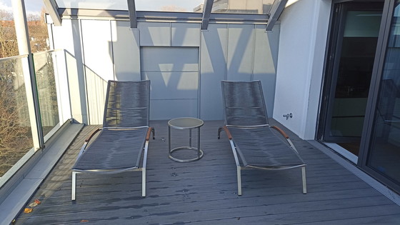 Image 1 of 2x Artelia Inca L deck chairs and table