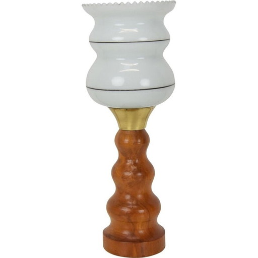 Vintage glass table lamp, Czechoslovakia 1960