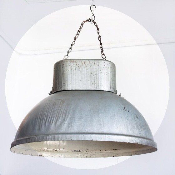 Image 1 of Vintage industrial ceiling lamp of iron, Poland, 1960