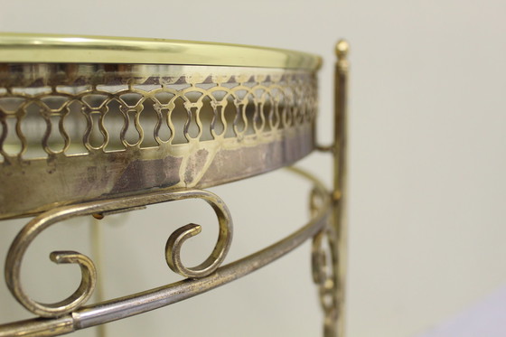 Image 1 of Chariot de bar vintage en laiton