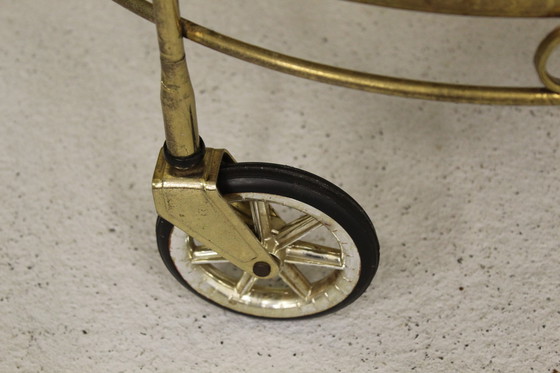 Image 1 of Chariot de bar vintage en laiton