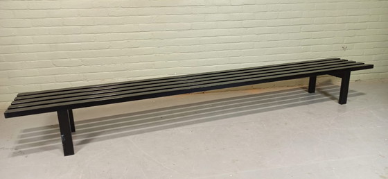 Image 1 of Vintage stalen lattenbank