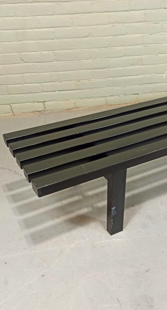 Image 1 of Vintage stalen lattenbank