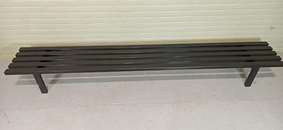 Image 1 of Vintage stalen lattenbank