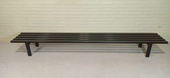 Image 1 of Vintage stalen lattenbank