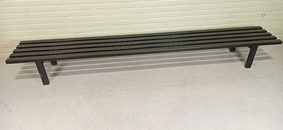 Image 1 of Vintage stalen lattenbank